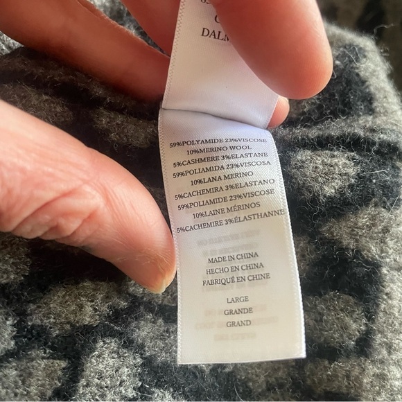 RAILS Black and Grey Leopard Animal Print Wool Blend Crewneck Sweater - Picture 9 of 9